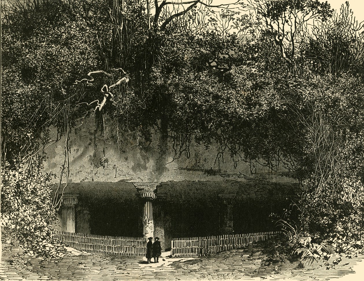 Entrée de la grotte à Elephanta, présidence de Bombay - Unbekannt