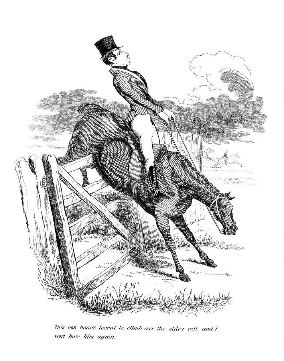 Caricature équestre, 19ème siècle - Unbekannt