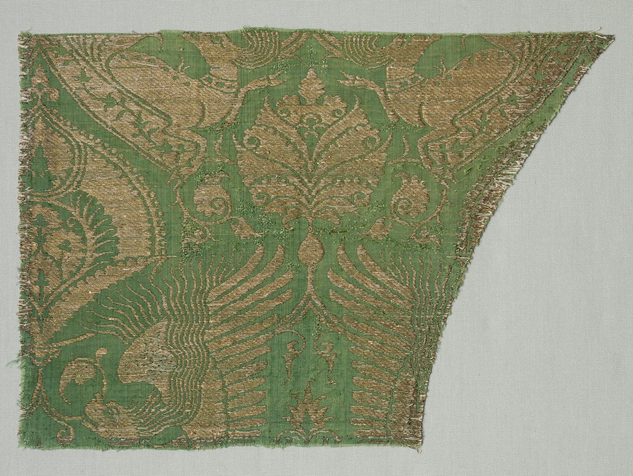 Soie exotique à motifs dorés, 1360-1400 - Unbekannt
