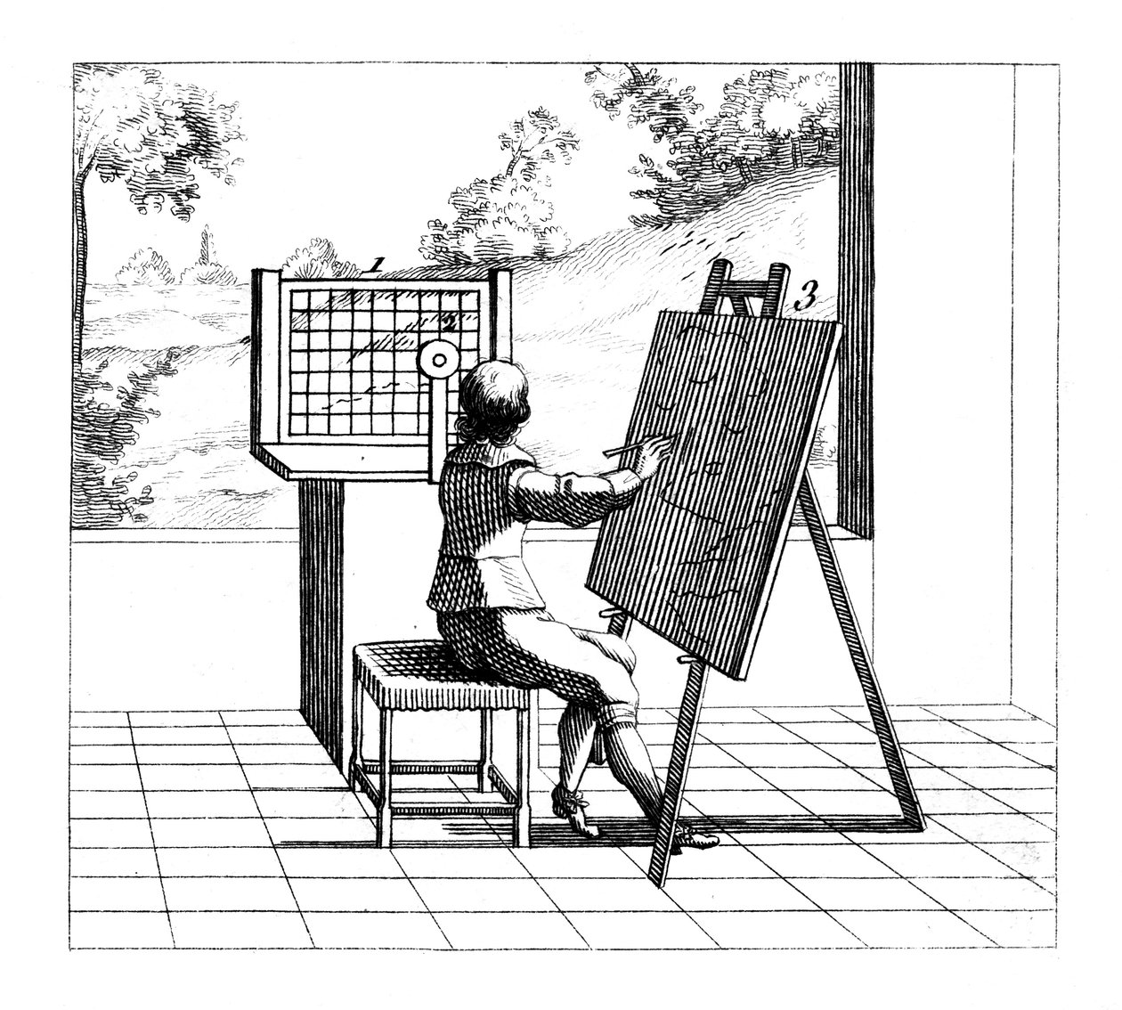 Figure pratiquant le dessin en perspective, 1639 - Unbekannt