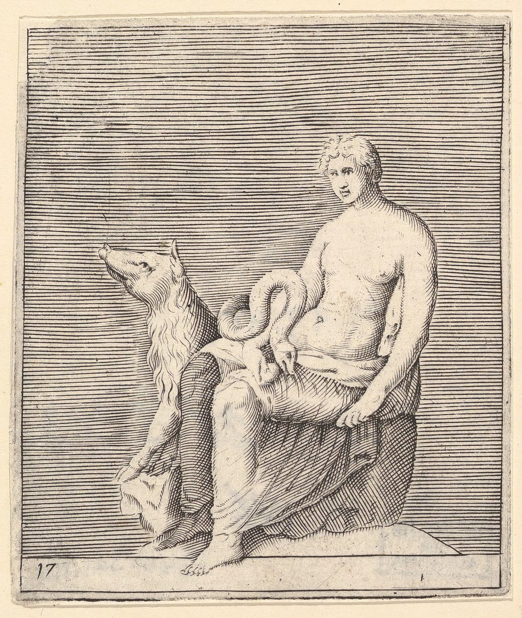 Figure avec cochon et serpent, publié vers 1599-1622 - Unbekannt