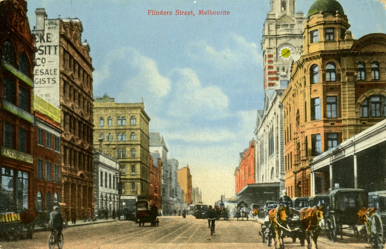 Flinders Street, Melbourne, Victoria, Australie, vers 1900s - Unbekannt