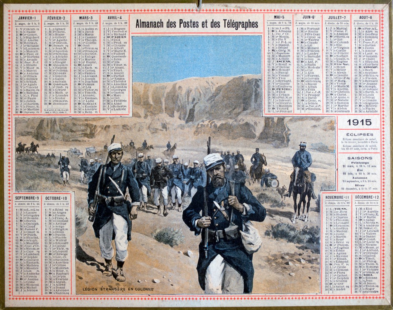 Légion étrangère française, 1915 - Unbekannt