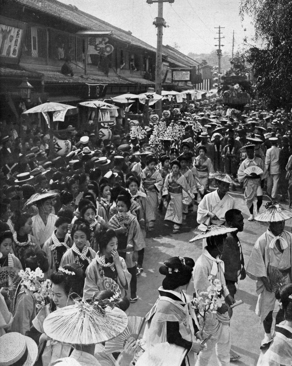 Procession de geishas, Jubilé de Yokohama, Japon, 1909 - Unbekannt