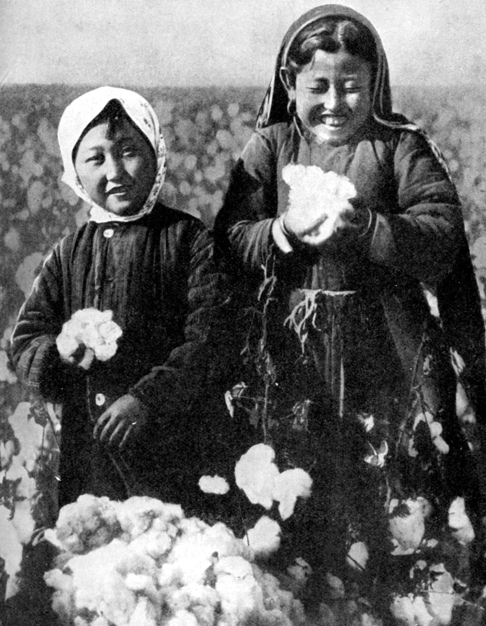 Filles dans un champ de coton, Kazakhstan - Unbekannt