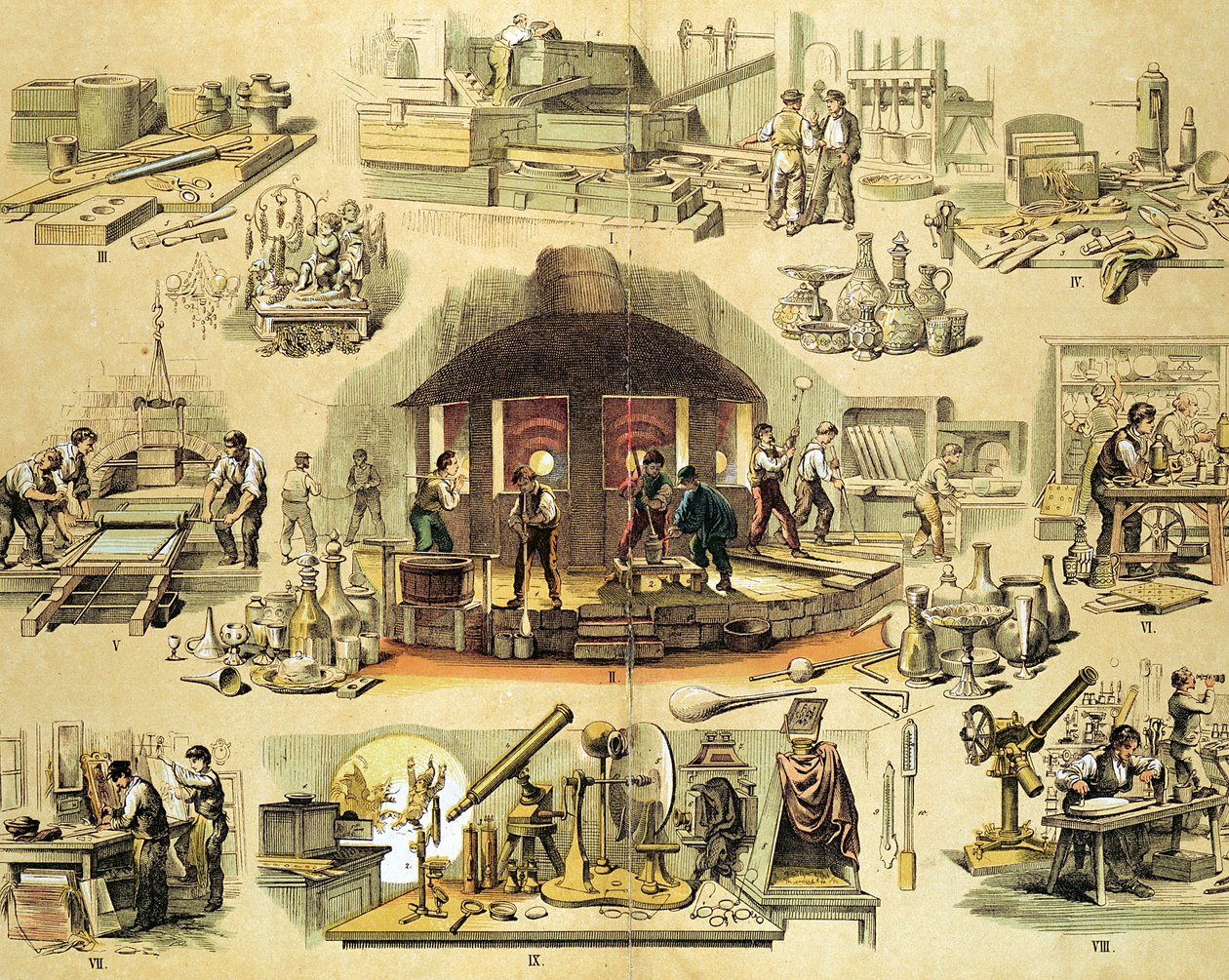 Fabrication de verre, vers 1870 - Unbekannt