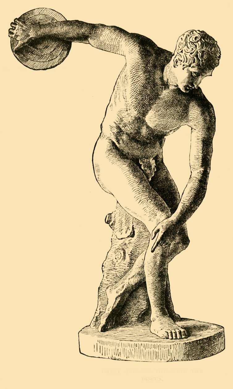 Athlète grec lançant le disque, 1890 - Unbekannt