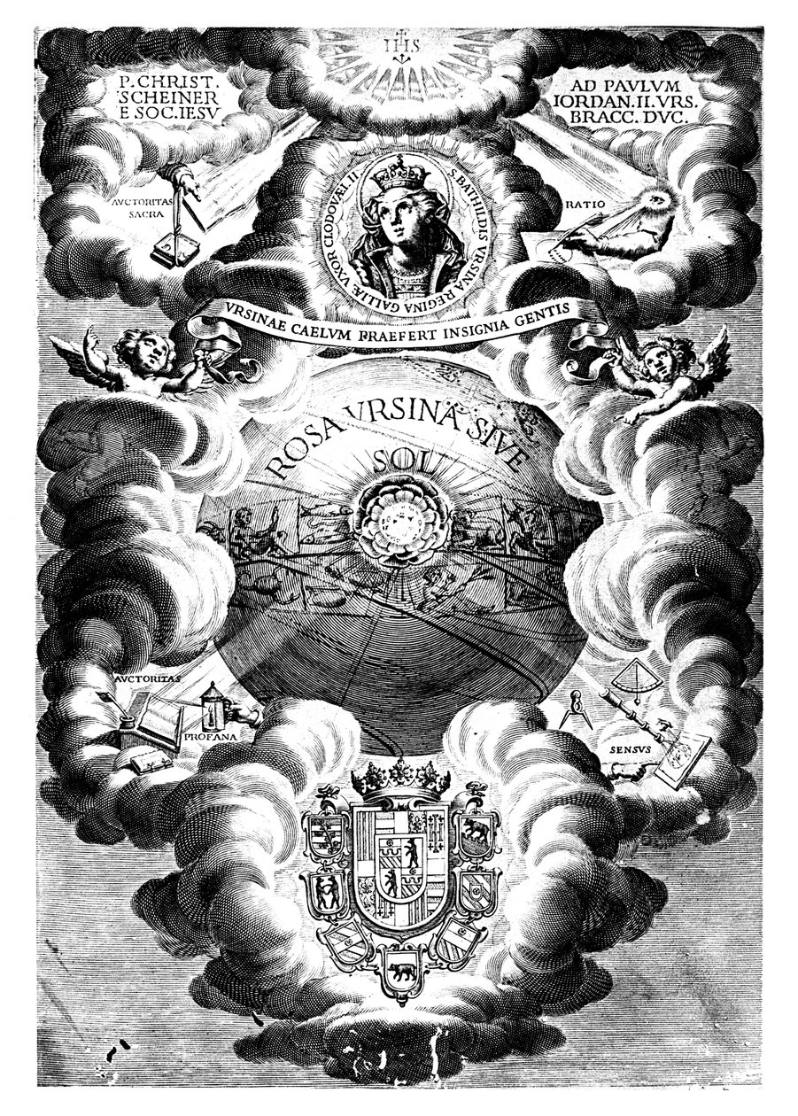 Page de titre de Rosa Ursina, par Christopher Scheiner, 1630 - Unbekannt