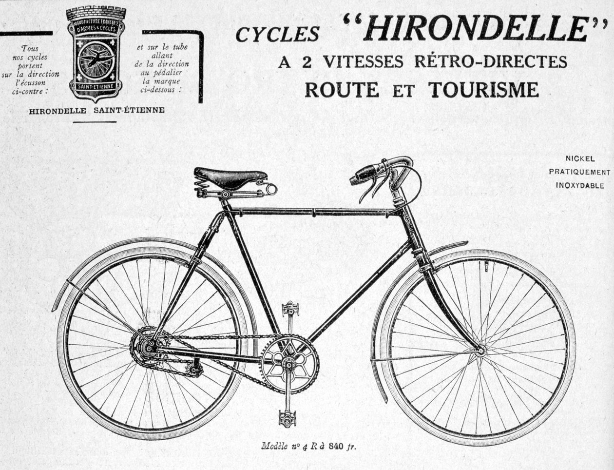 Hirondelle Saint Etienne, publicité pour le tourisme à vélo, 20e siècle - Unbekannt