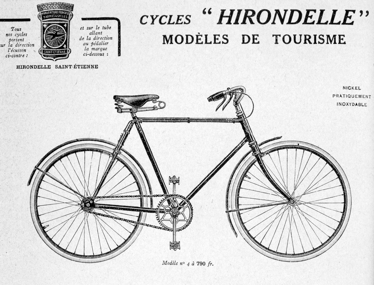 Publicité pour le vélo de tourisme Hirondelle Saint Etienne, 20ème siècle - Unbekannt