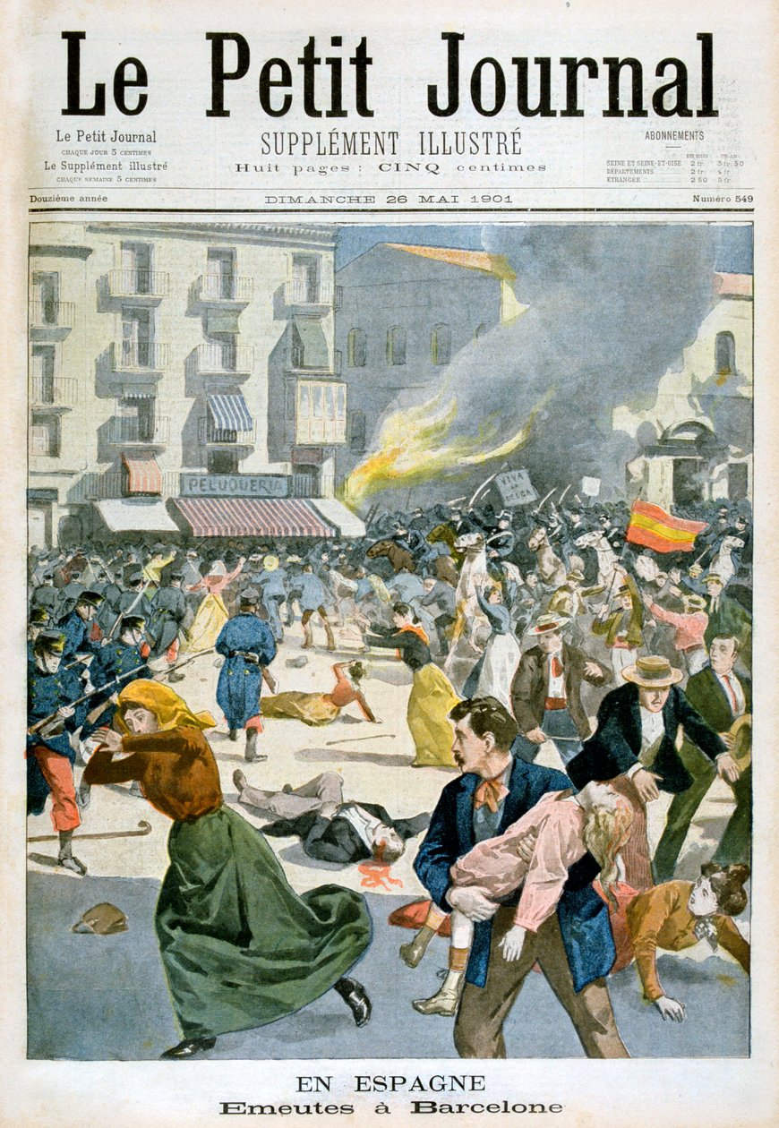 En Espagne, des émeutes éclatent à Barcelone, 1901 - Unbekannt