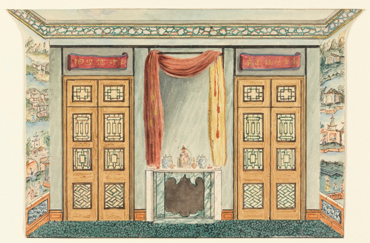 Intérieur avec papier peint chinois - Unbekannt