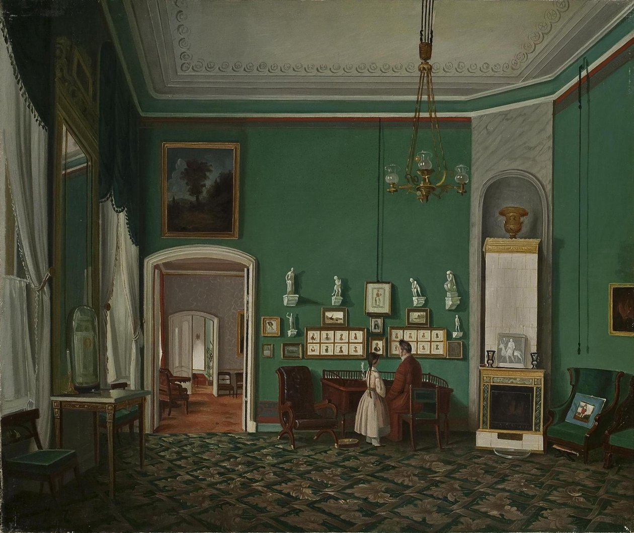 Intérieur avec enfilade, années 1830 - Unbekannt