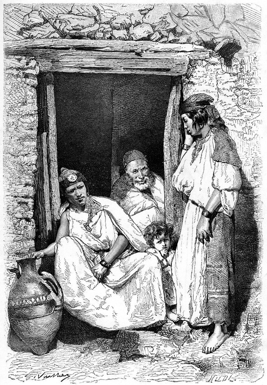 Groupe familial kabyle, Algérie, vers 1890 - Unbekannt