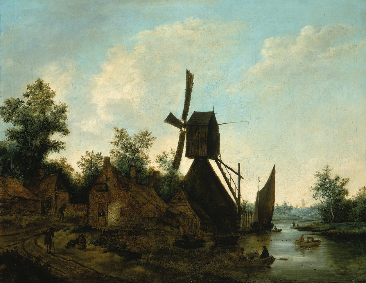 Paysage avec moulin à vent - Unbekannt