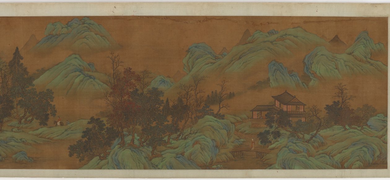 Paysage avec bâtiments et voyageurs - Unbekannt