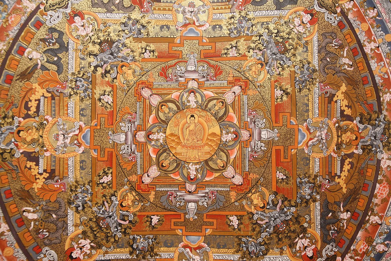 Mandala sur un thangka, Bhaktapur, Népal - Unbekannt