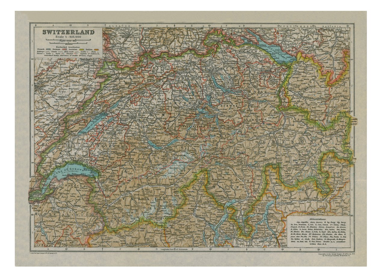 Carte de la Suisse - Unbekannt