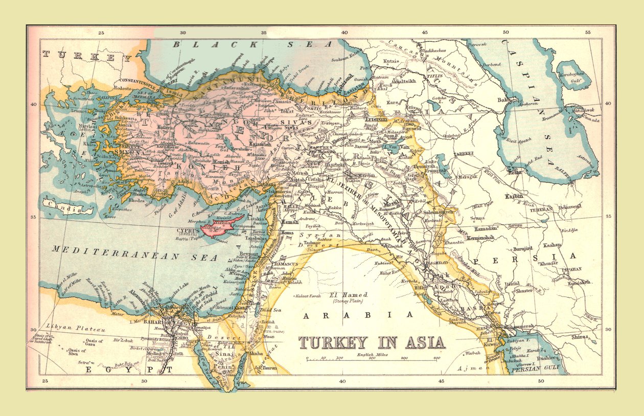 Carte de la Turquie en Asie - Unbekannt