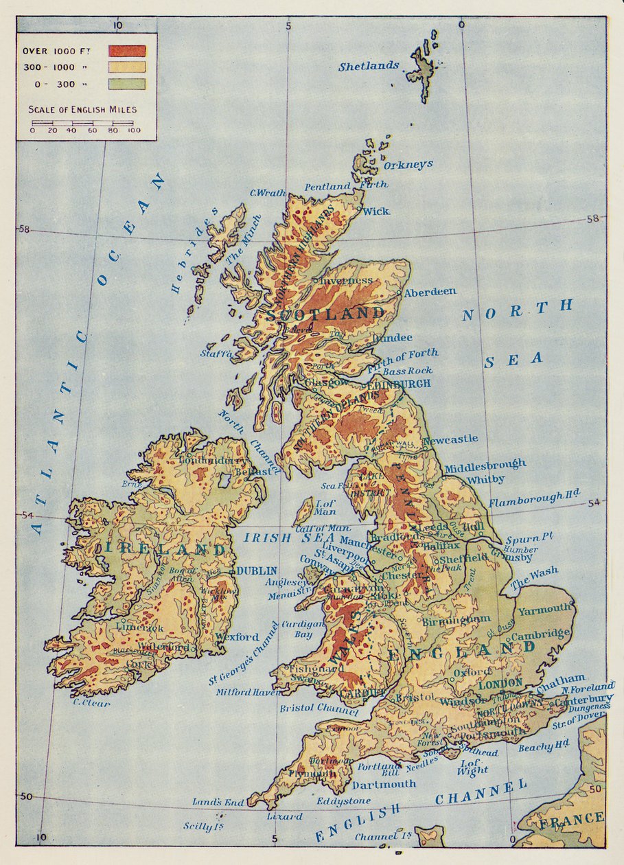 Carte des îles britanniques, 1910 - Unbekannt