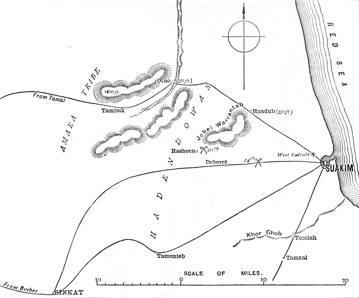 Carte des environs de Suakim, vers 1885 - Unbekannt