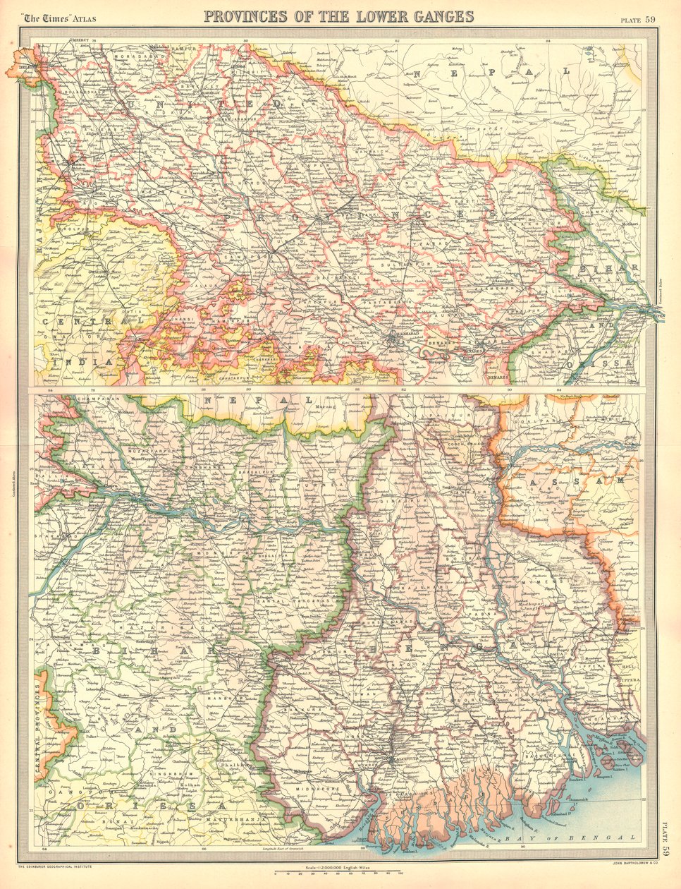 Carte des provinces du Bas-Gange - Unbekannt
