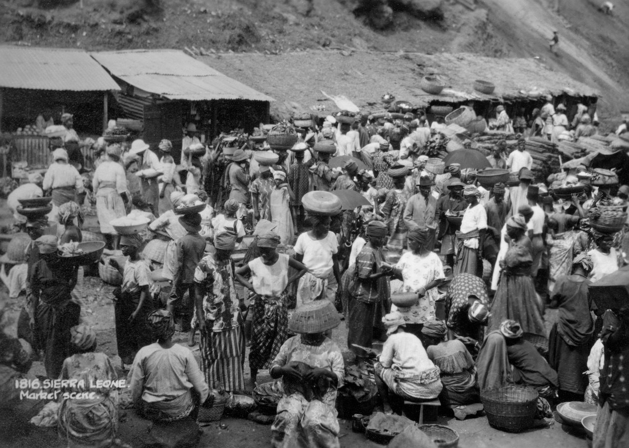 Scène de marché, Sierra Leone, 20e siècle - Unbekannt