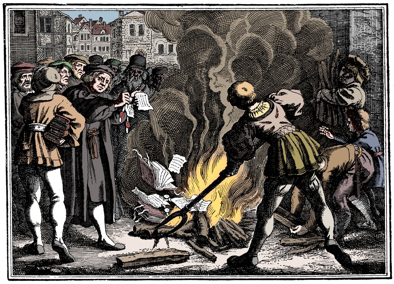 Martin Luther brûlant la Bulle papale, 1520 - Unbekannt