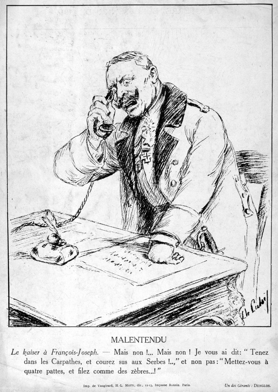 Malentendu, caricatures de Guillaume II d