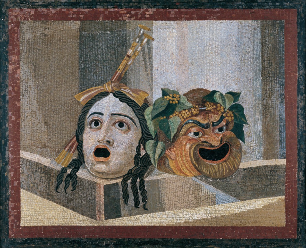 Mosaïque avec masques scéniques - Unbekannt