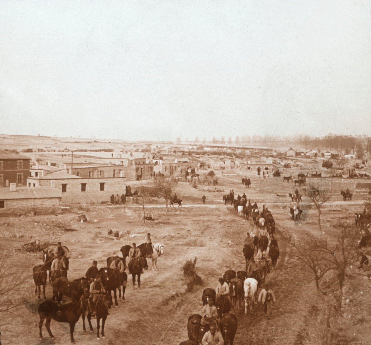 Soldats montés, Somme-Tourbe, nord de la France, vers 1914-1918 - Unbekannt