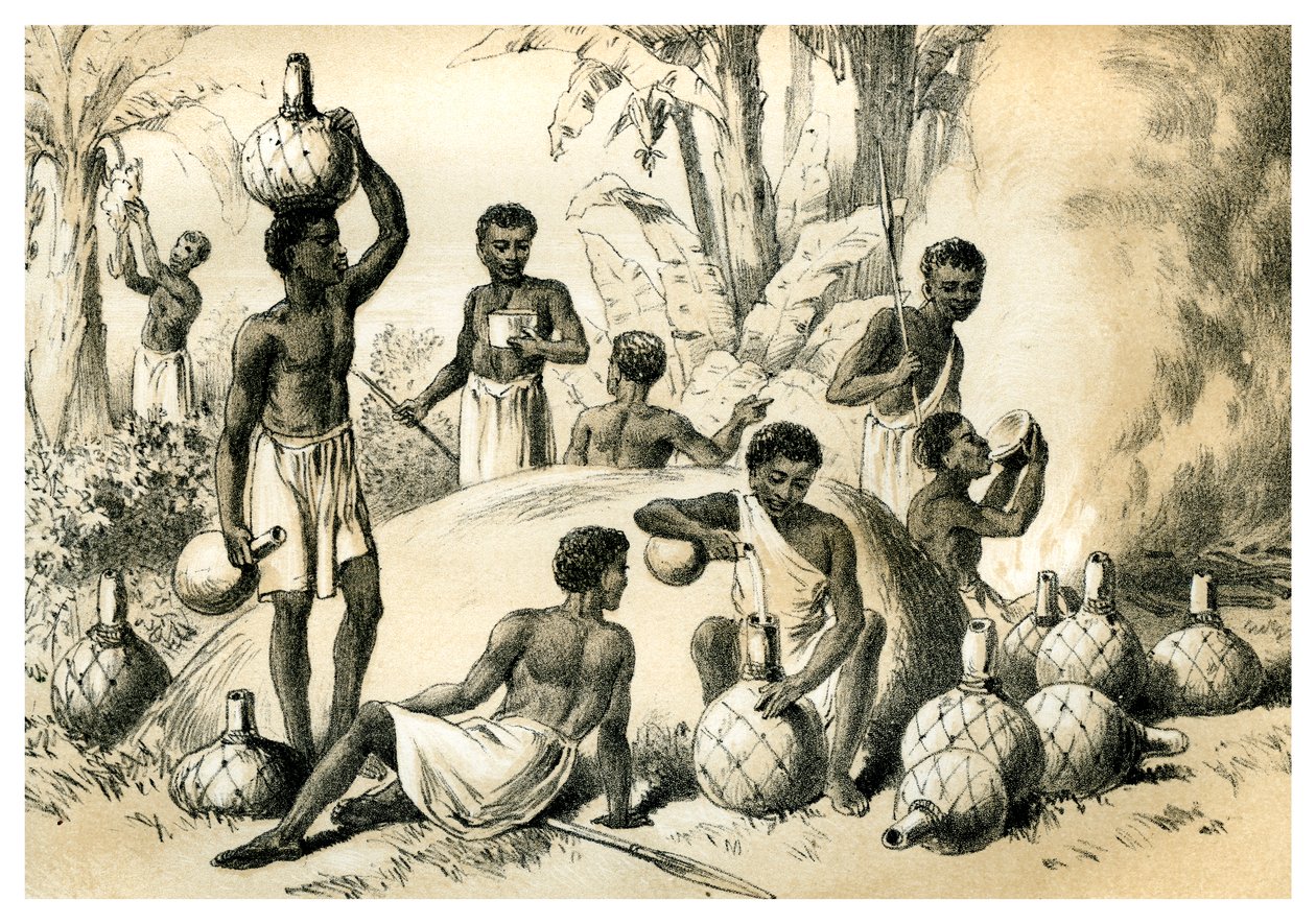 Autochtones fabriquant du pombe, 1883 - Unbekannt