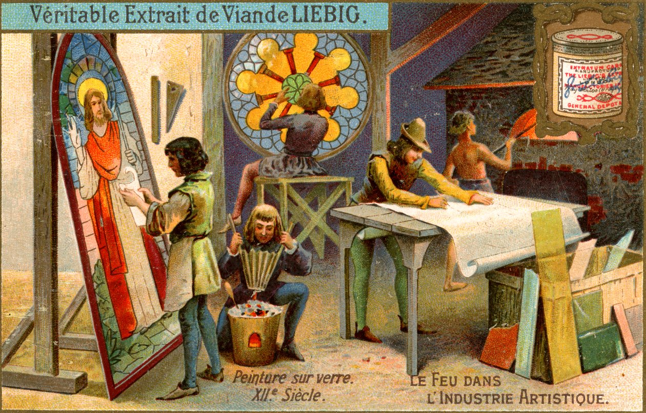 Peinture sur verre au 12ème siècle, vers 1900 - Unbekannt