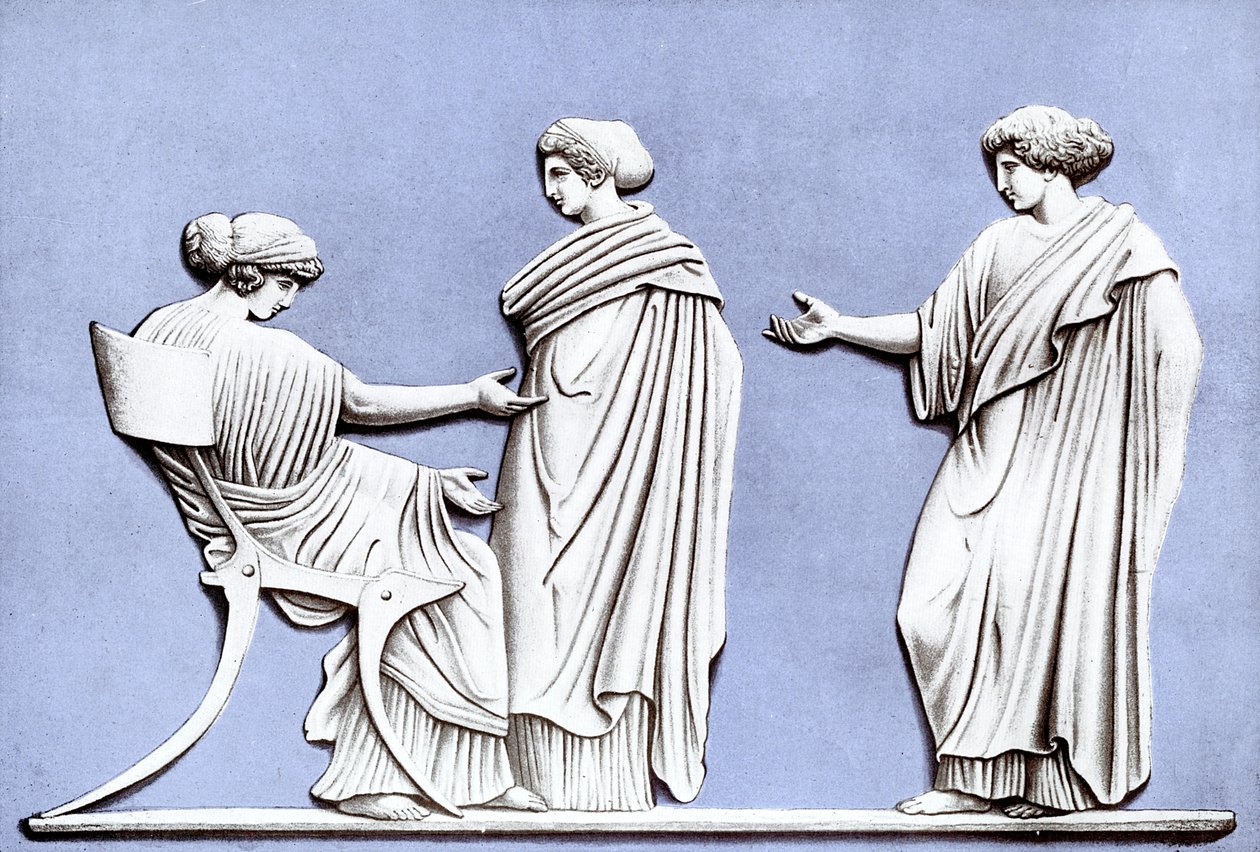 Pénélope et les servantes, plaque Wedgwood, 18ème siècle, c1920 - Unbekannt