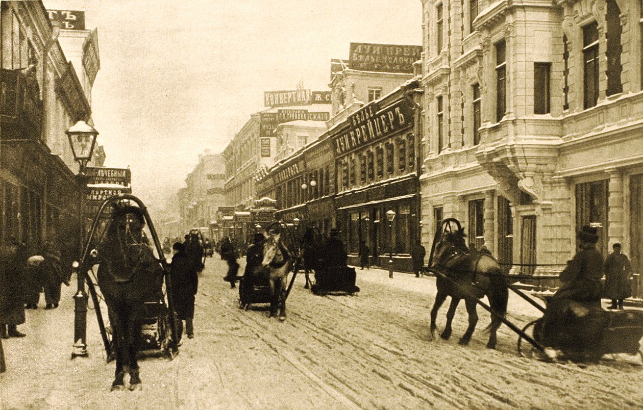Rue Petrovka en hiver, Moscou, Russie, 1912 - Unbekannt