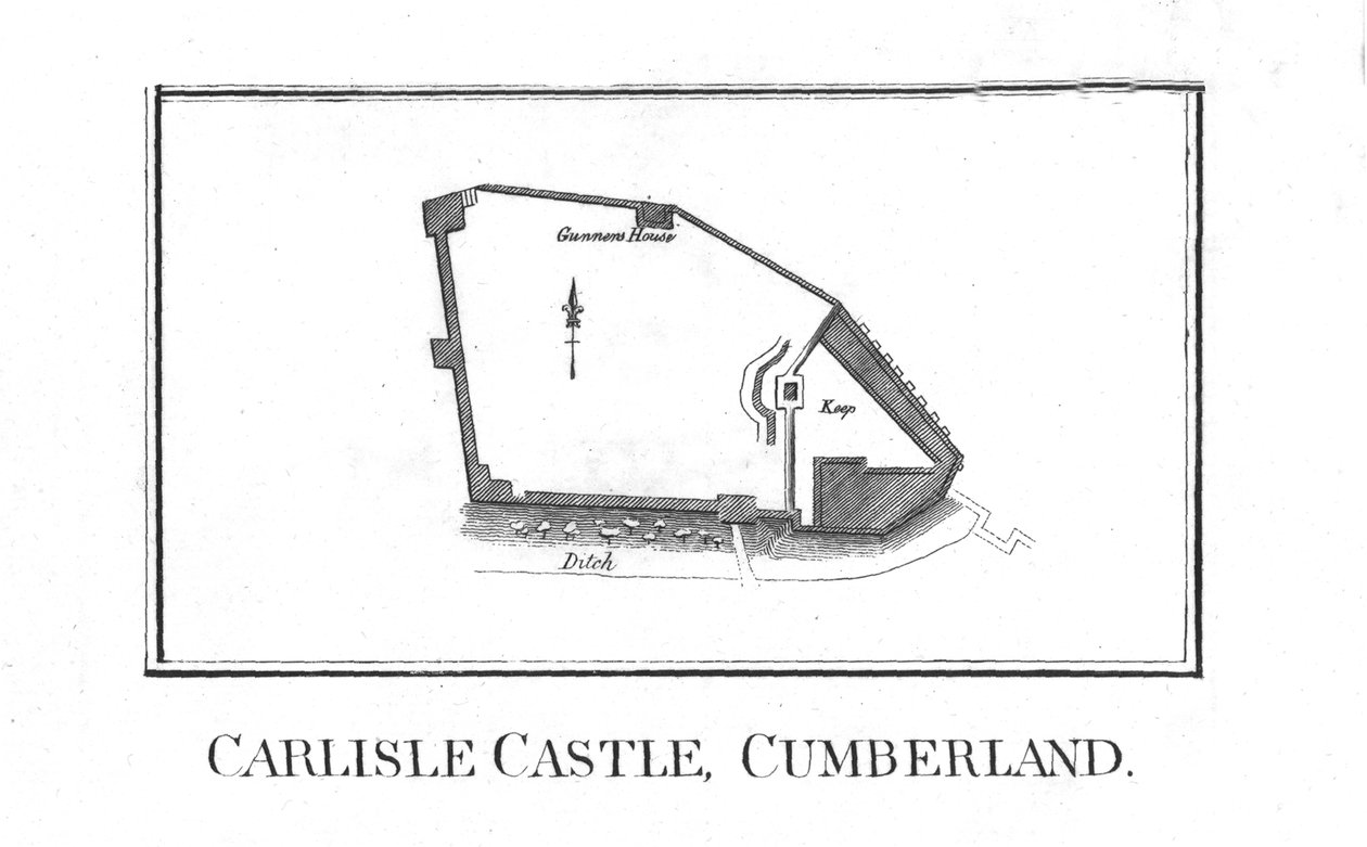 Plan du château de Carlisle, Cumberland, fin XVIIIe siècle - Unbekannt