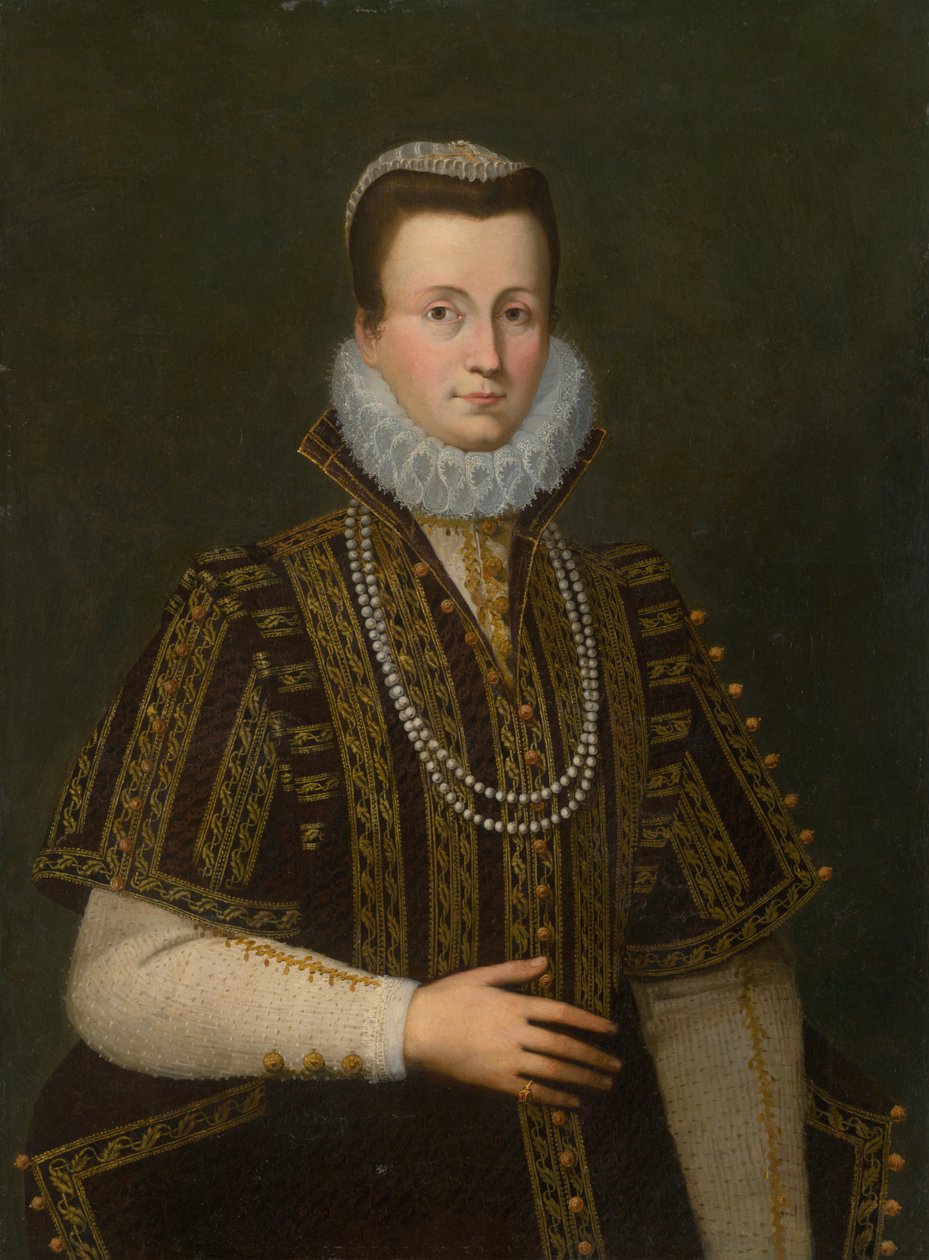 Portrait de dame avec col blanc - Unbekannt