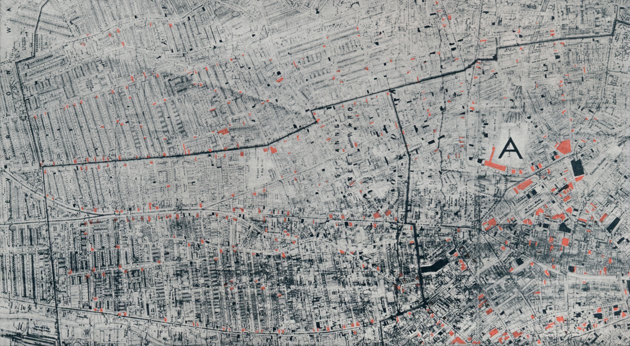 Carte des pubs de Liverpool, vers 1910, 1912 - Unbekannt