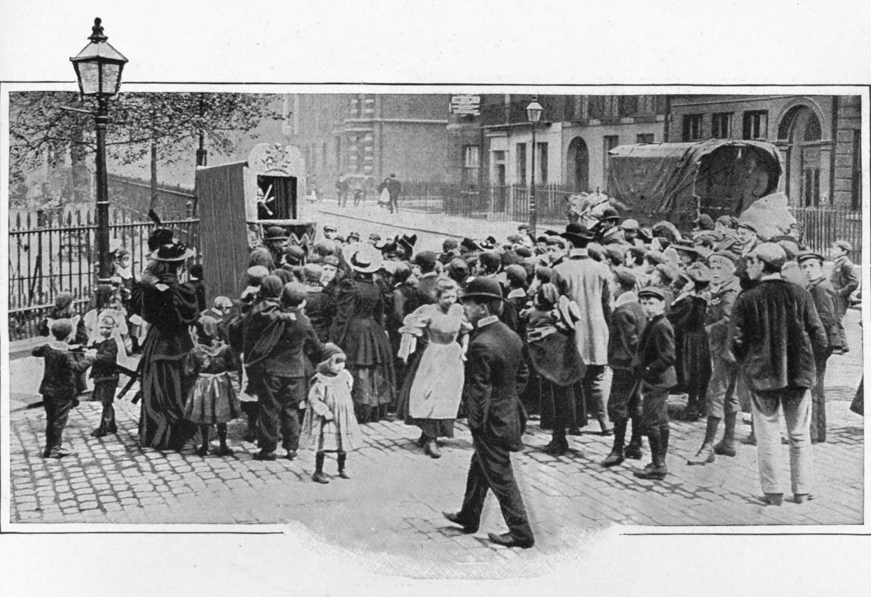 Spectacle de Punch et Judy, Londres, vers 1903 - Unbekannt