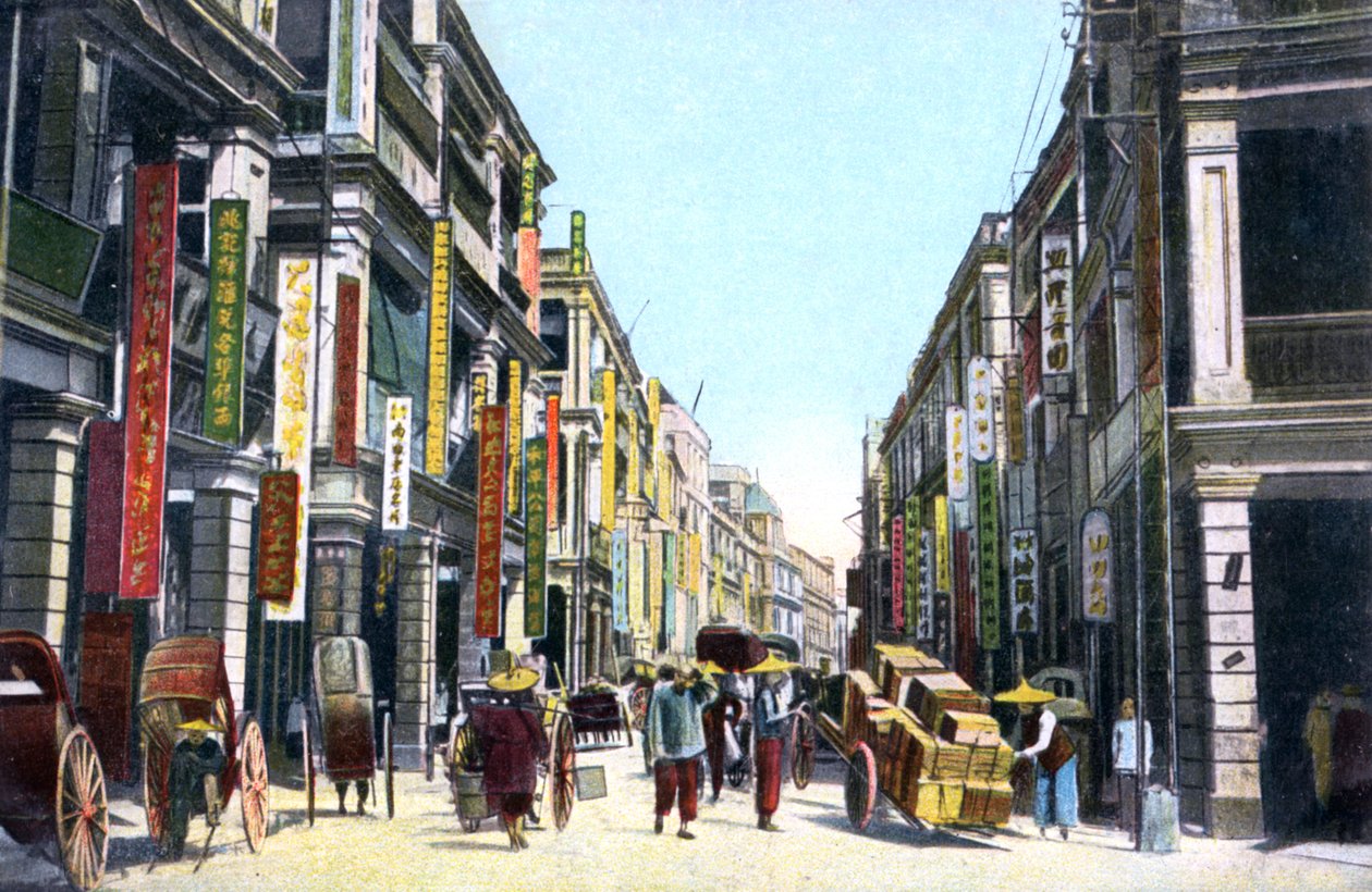 Queens Road Central, Hong Kong, Chine, vers 1900 - Unbekannt