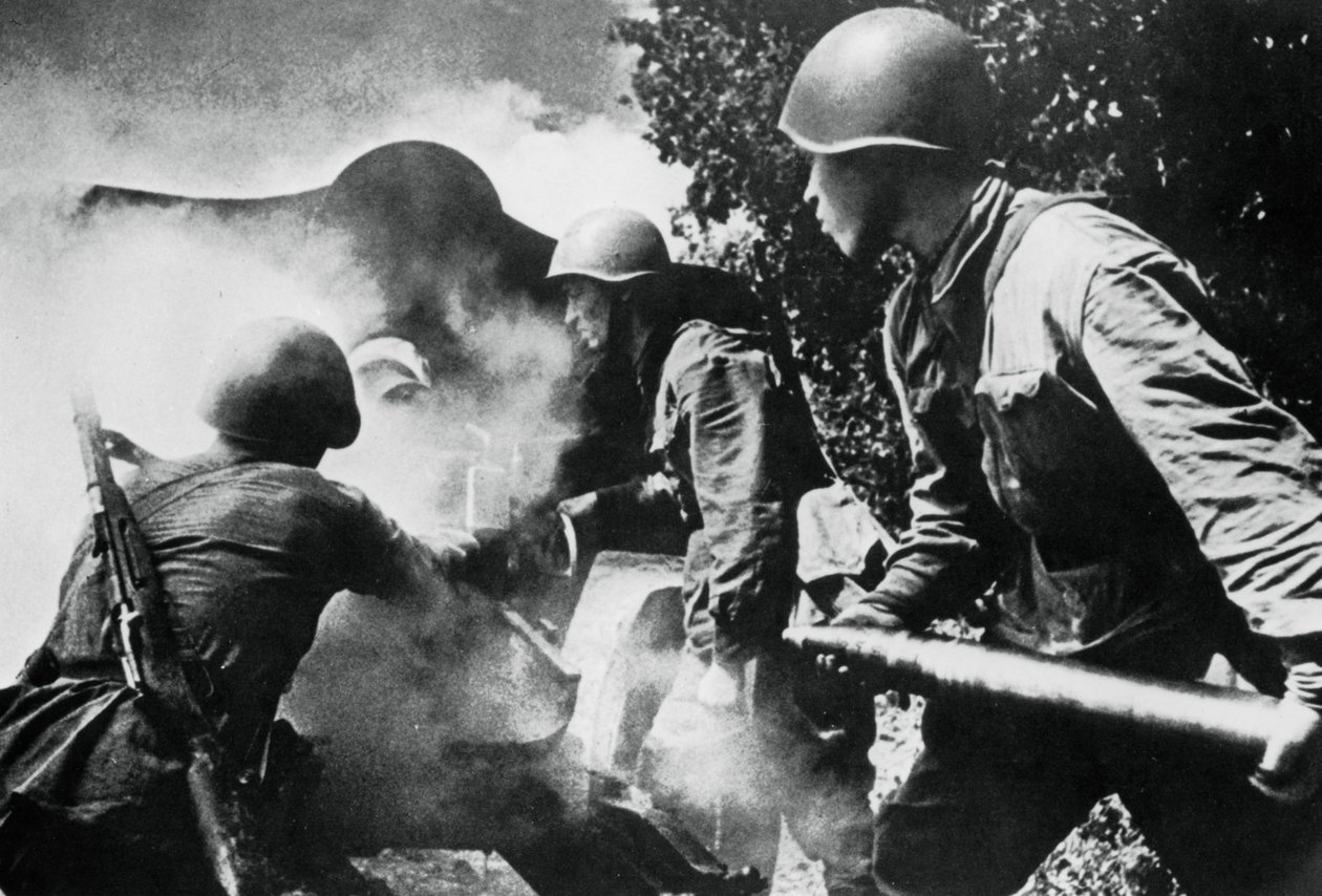 Artillerie russe en action, Front de l