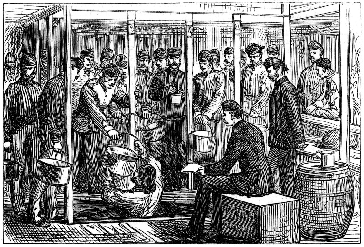 Distribution de porter sur un navire de troupe, 1878 - Unbekannt