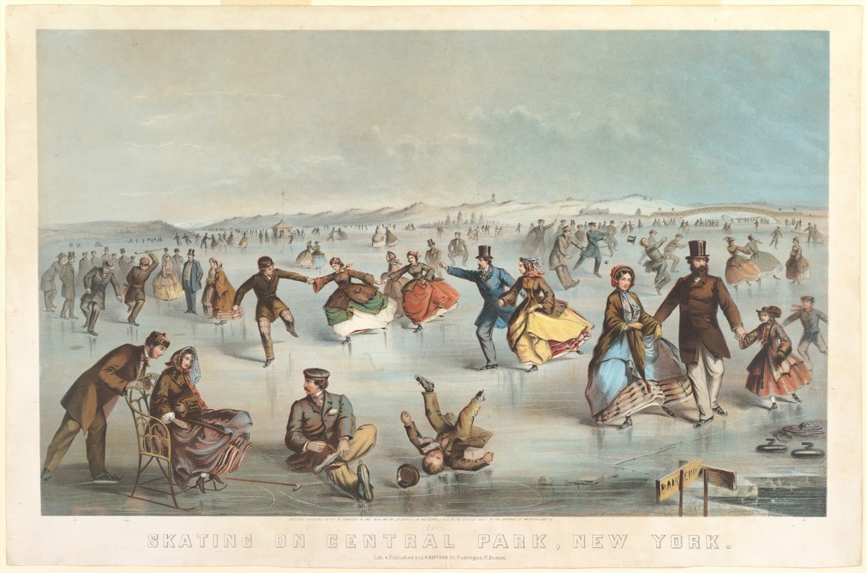 Patinage à Central Park, New York, 1861 - Unbekannt