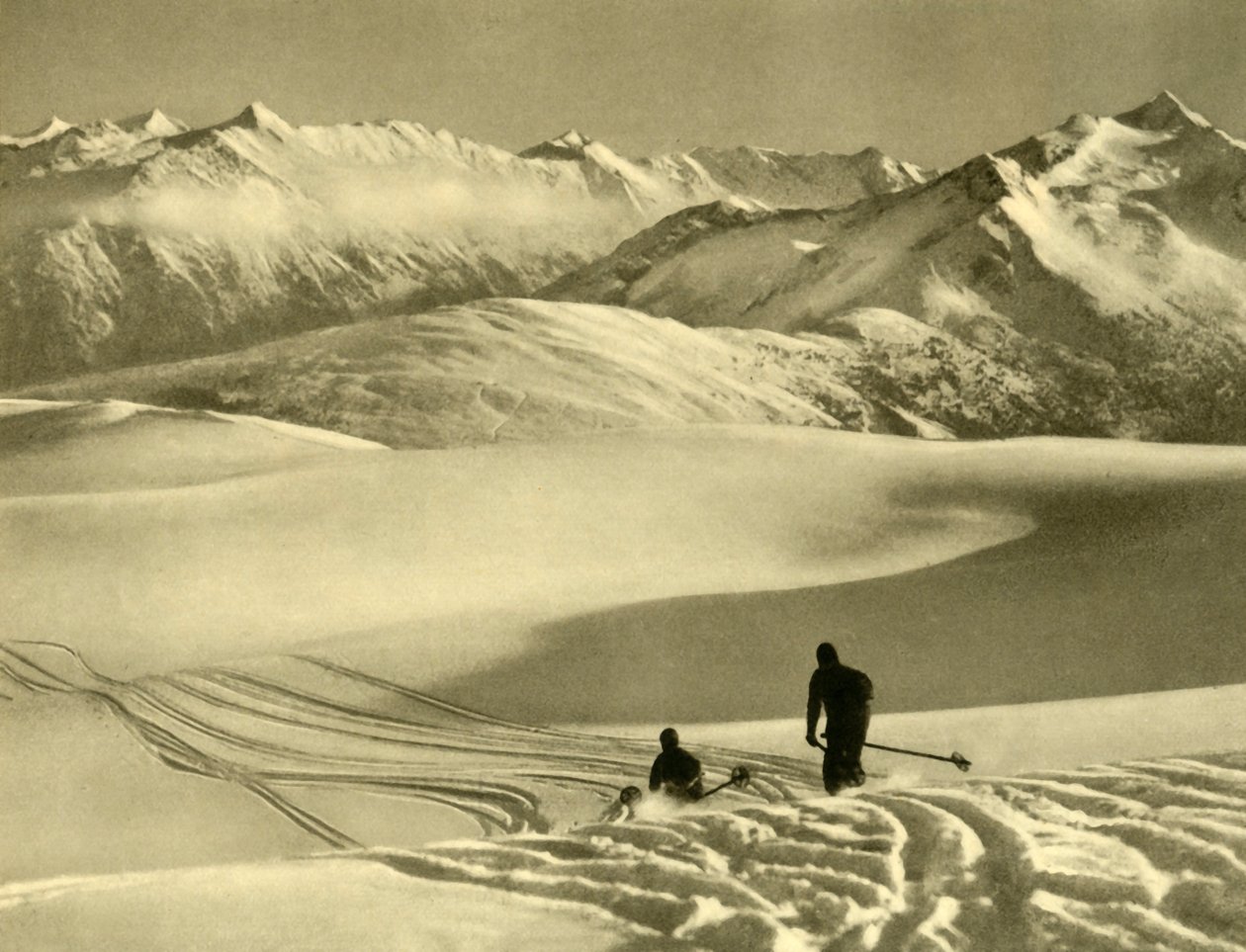 Ski sur le plateau de Gerlos, Autriche, vers 1935 - Unbekannt
