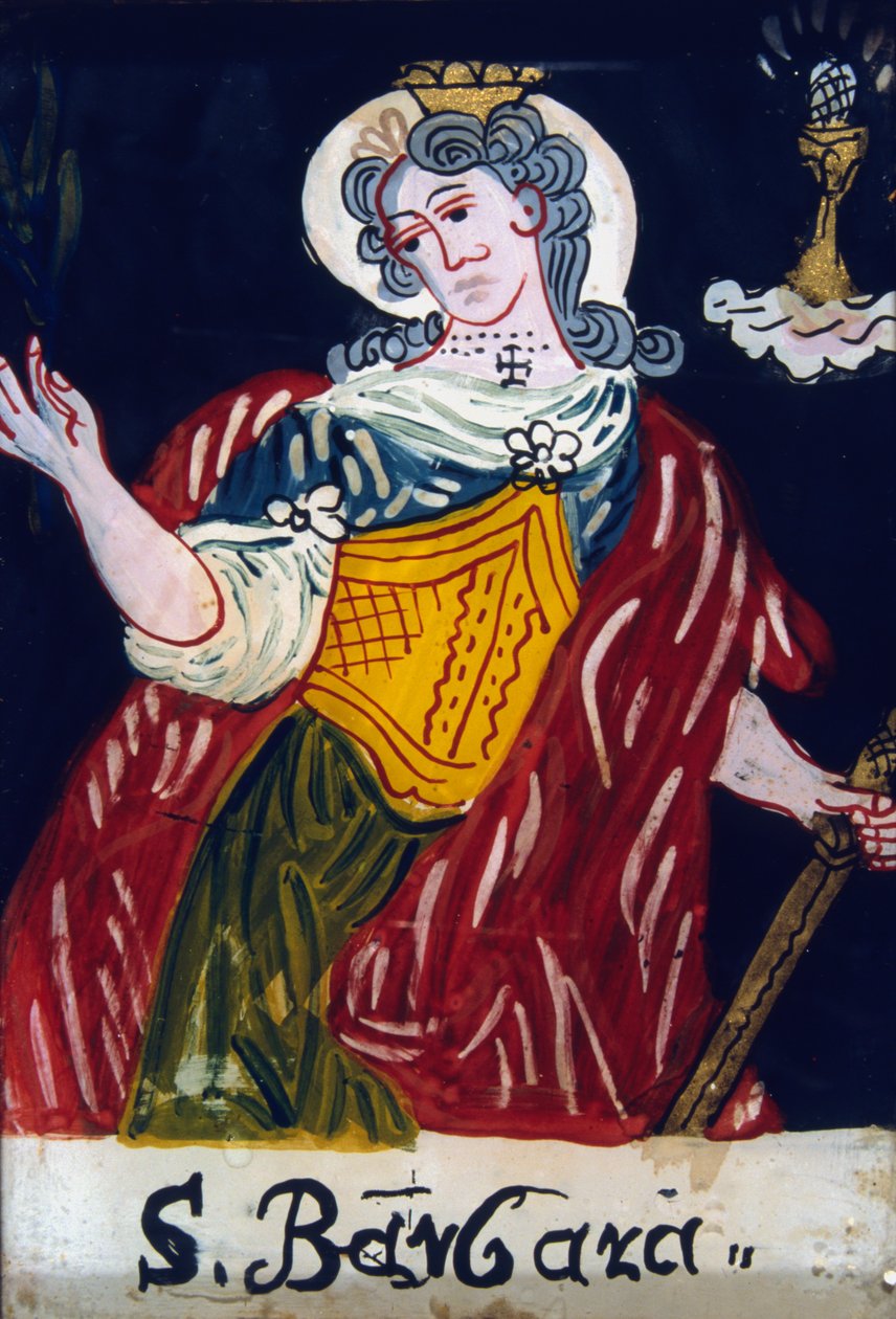 Sainte Barbe, vierge martyre chrétienne, 19e siècle - Unbekannt