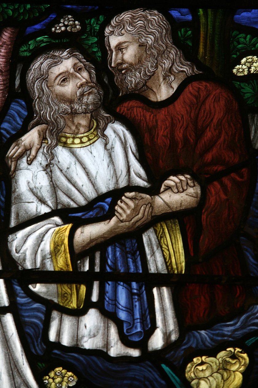 Vitrail : Saint Jean baptisant Jésus, Jérusalem, Israël - Unbekannt