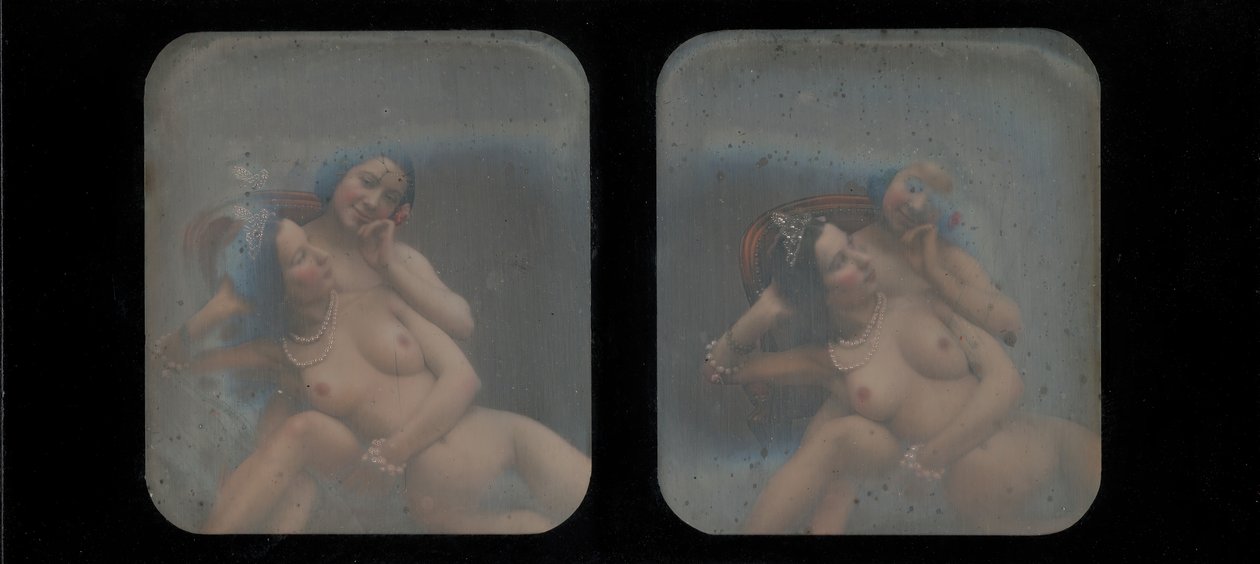 [Vue stéréographique de deux femmes nues] - Unbekannt