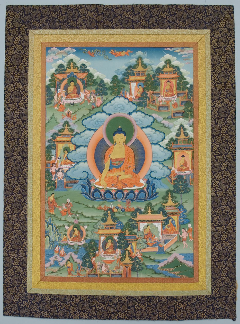 Tangka avec Bouddha, 19ème siècle - Unbekannt