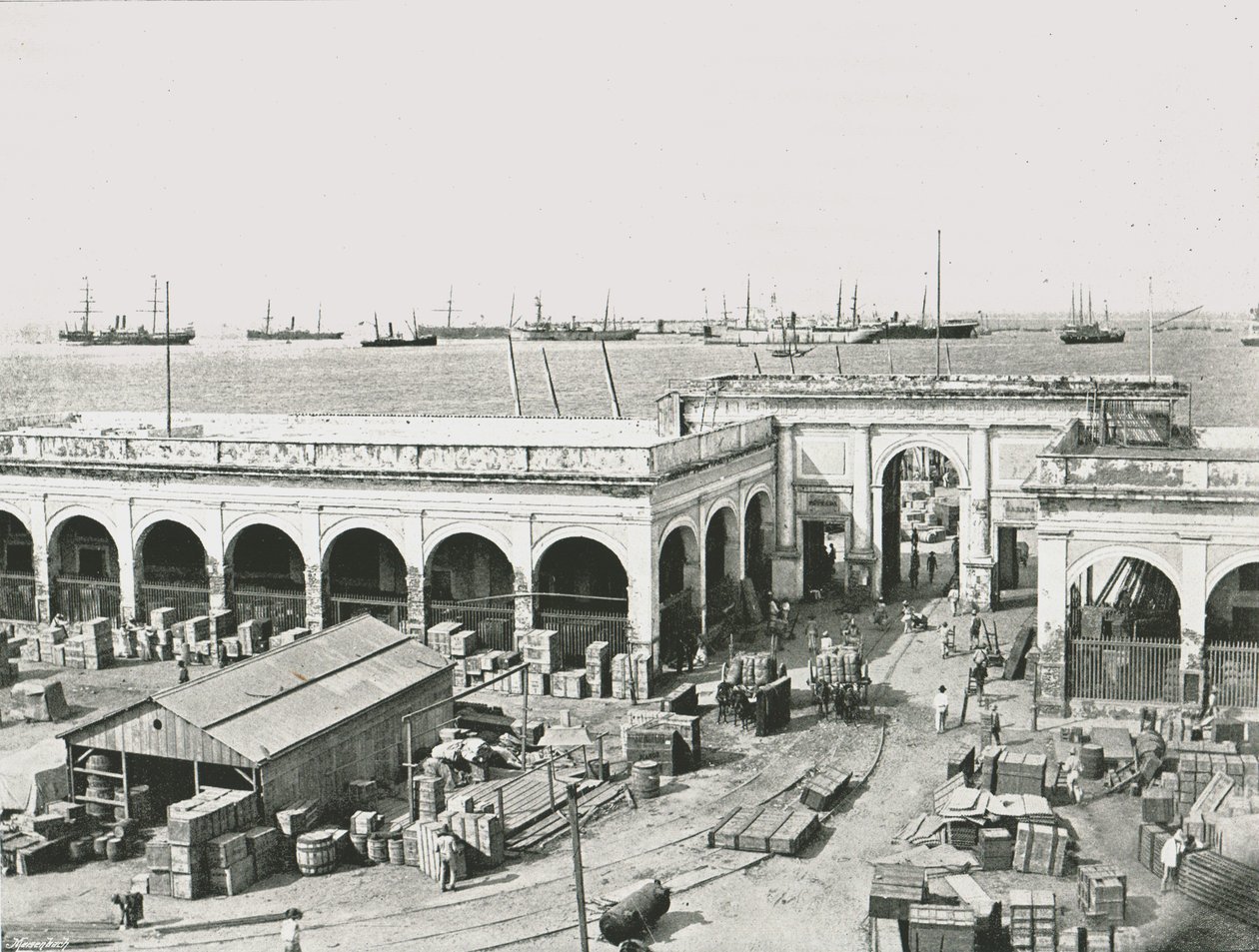 La douane, Veracruz, Mexique, 1895 - Unbekannt