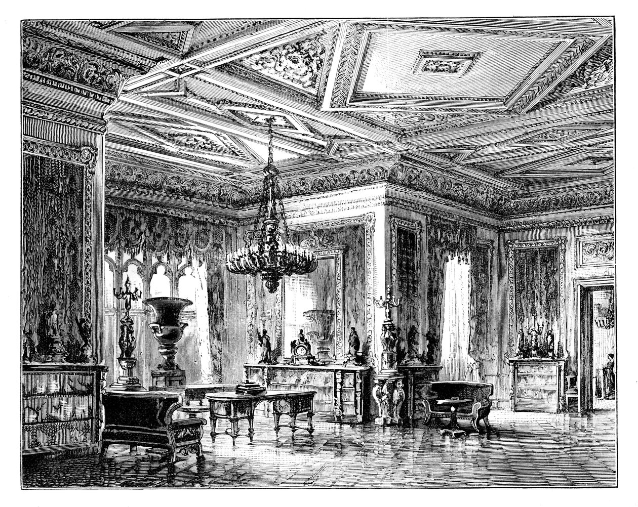Le salon vert, château de Windsor, vers 1888 - Unbekannt